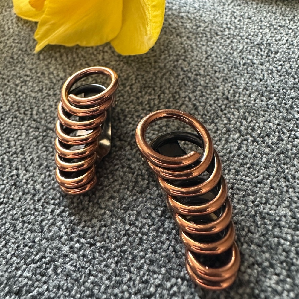Renoir Women’s Clip On Earrings Copper Mid Century Modernist Spiral 1.25”